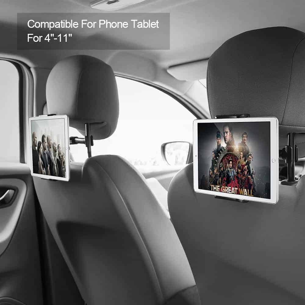 מעמד 360° לסמארטפון/טאבלט למשענת ברכב