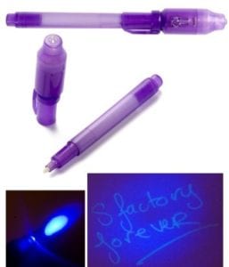 עט הקסמים - מכיל דיו מיוחד המתגלה רק תחת תאורת UV