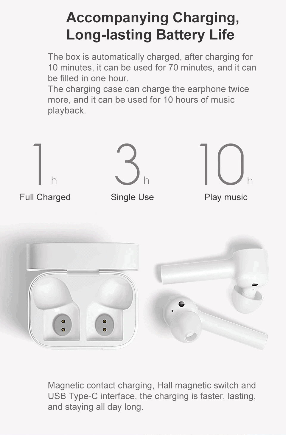 אוזניות Bluetooth אלחוטיות שיאומי Xiaomi Mi AirDots Pro 10